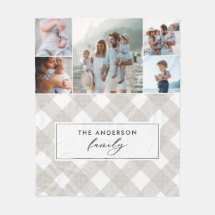 Buffalo tartan moderne natuurlijke 5-fotokerstmis fleece deken