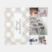 Buffalo tartan moderne natuurlijke 5-fotokerstmis fleece deken (Voorkant (Horizontaal))