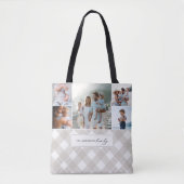 Buffalo tartan moderne natuurlijke 5-fotokerstmis tote bag (Voorkant)