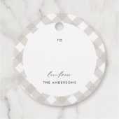 Buffalo tartan moderne natuurlijke foto Kerstmis Bedankjes Labels (Achterkant)