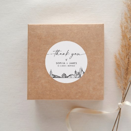 Buffalo Thank You Favor 3" (vel van 6) Ronde Sticker