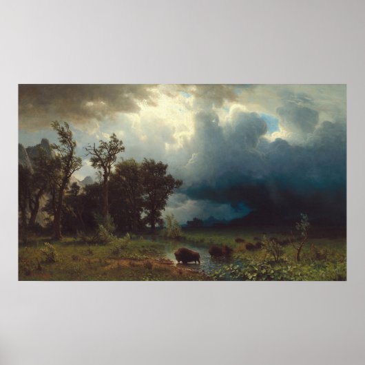 Buffalo Trail - Albert Bierstadt Fine Art Poster (Voorkant)