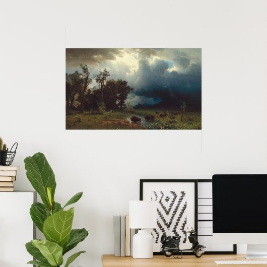 Buffalo Trail - Albert Bierstadt Fine Art Poster (Thuiskantoor)