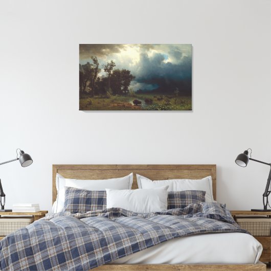 Buffalo Trail: het nakende Storm Canvas Afdruk (Insitu (Slaapkamer))