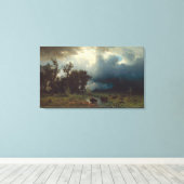 Buffalo Trail: het nakende Storm Canvas Afdruk (Insitu (Houten vloer))