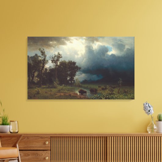 Buffalo Trail: het nakende Storm Canvas Afdruk (Insitu (Woonkamer))
