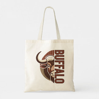 Buffalo typo with illustration Bull Bag design Tote Bag
