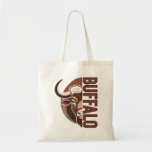 Buffalo typo with illustration Bull Bag design Tote Bag (Voorkant)