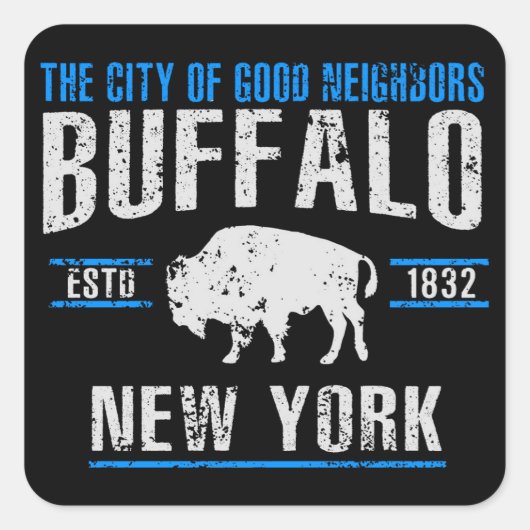 Buffalo Vierkante Sticker (Voorkant)