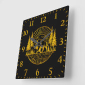 Buffalo Walking bij de rivier bij zonsondergang Vierkante Klok (Hoek)