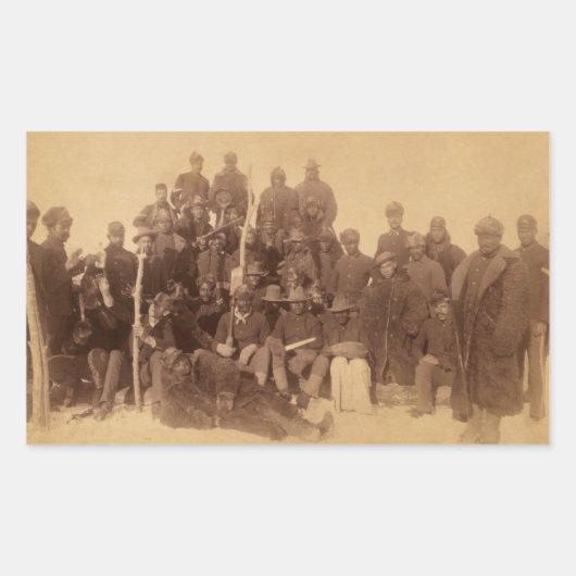 Buffalo Warriors: Amerikaanse zwarte cavalerie Rechthoekige Sticker (Voorkant)