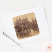 Buffalo Warriors: Amerikaanse zwarte cavalerie Vierkante Sticker (Envelop)