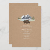 Buffalo Waterverf Mountain Cardstock Weddenschap Kaart (Voorkant / Achterkant)