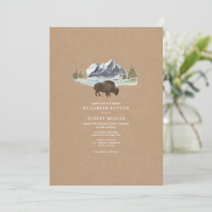 Buffalo Waterverf Mountain Cardstock Weddenschap Kaart