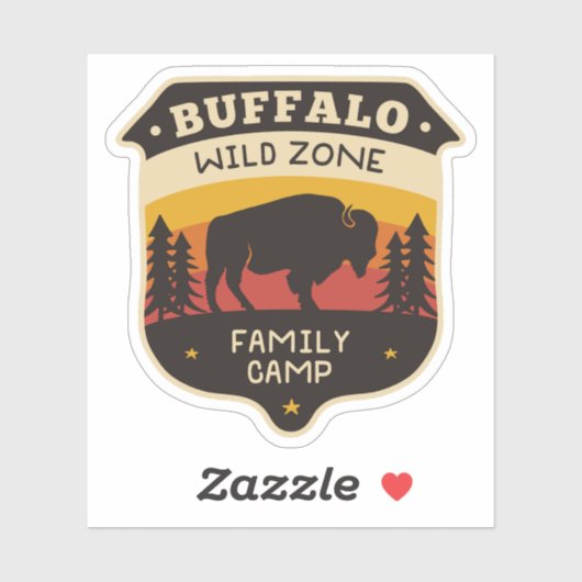 Buffalo Wilde Zone Camping | Afgesneden Sticker (Vel)
