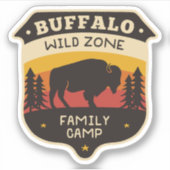 Buffalo Wilde Zone Camping | Afgesneden Sticker (Voorkant)