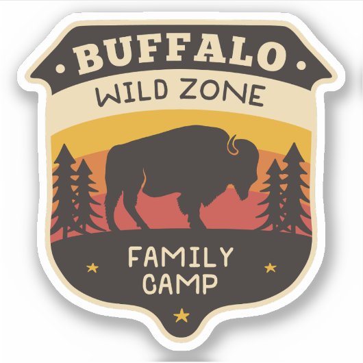 Buffalo Wilde Zone Camping | Afgesneden Sticker (Voorkant)