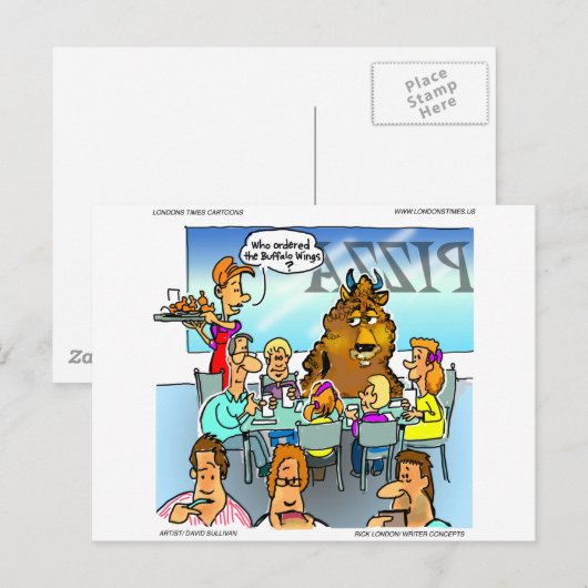 Buffalo Wings Funny Kaarten T - shirts & cadeaus (Voorkant / Achterkant)