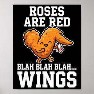 Buffalo Wings Kip Rozen Zijn Rood Grappige Dag Vle Poster