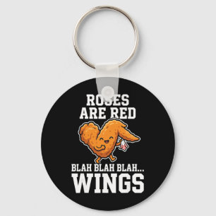 Buffalo Wings Kip Rozen Zijn Rood Grappige Dag Vle Sleutelhanger