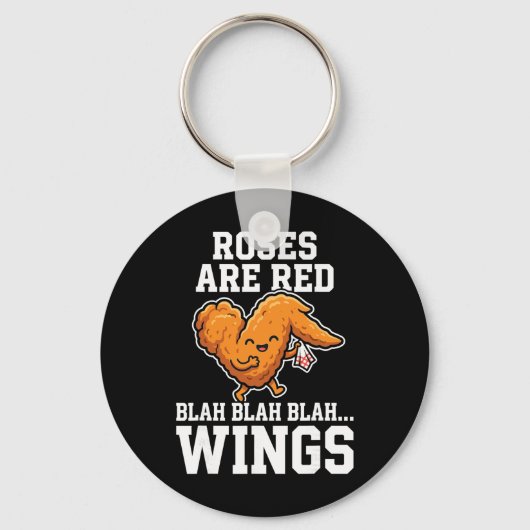 Buffalo Wings Kip Rozen Zijn Rood Grappige Dag Vle Sleutelhanger (Voorkant)