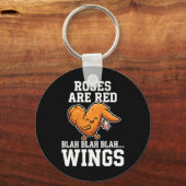 Buffalo Wings Kip Rozen Zijn Rood Grappige Dag Vle Sleutelhanger (Voorkant)