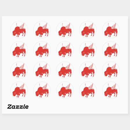 Buffalo Wings Ronde Sticker (Vel)
