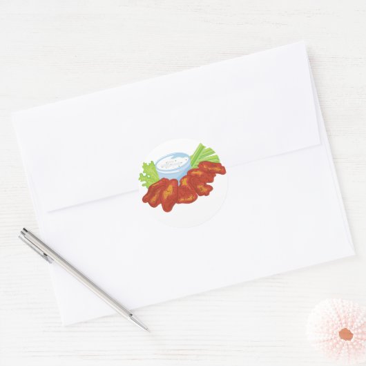 Buffalo Wings Ronde Sticker (Envelop)