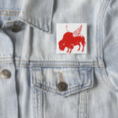 Buffalo Wings Vierkante Button 5,1 Cm (In situ)