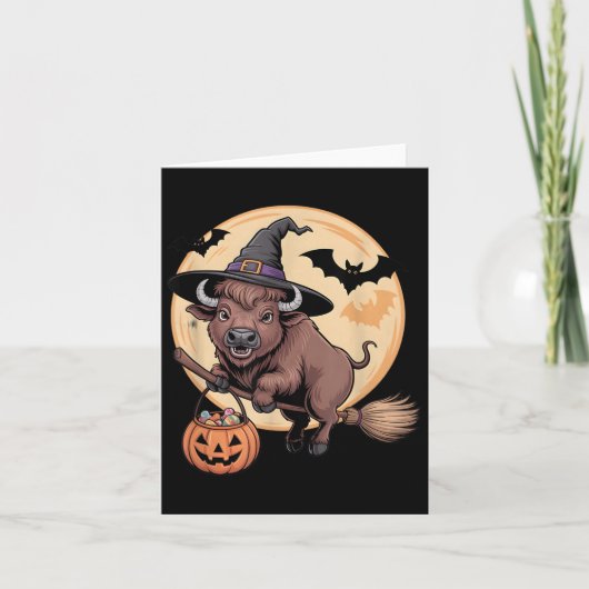 Buffalo Witch Pet Pompoen Halloween Kostuum Mannen Kaart (Voorkant)