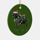 Buffalo With Hat Lights Christmas Keramisch Ornament (Rechts)
