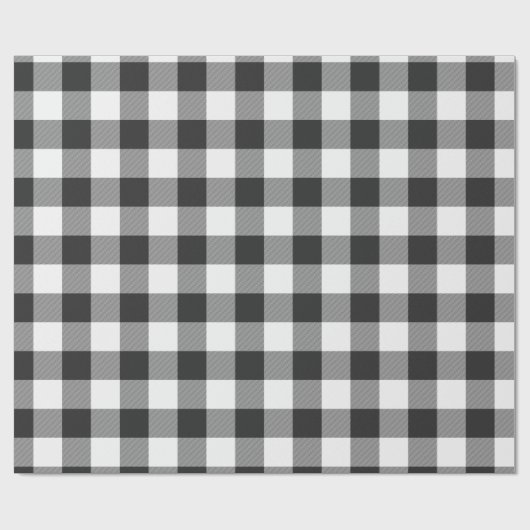Buffalo Witte en zwarte vierkantjes geplakt Cadeaupapier (Vlak)