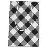 Buffalo Witte en zwarte vierkantjes geplakt Medium Cadeauzakje (Achterkant)