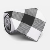 Buffalo Witte en zwarte vierkantjes geplakt Stropdas (Opgerold)