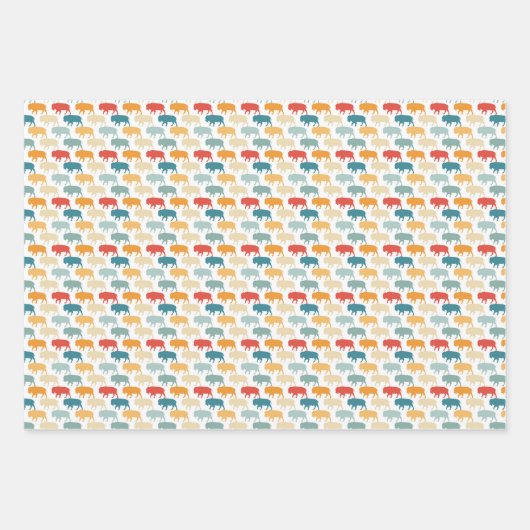 Buffalo Wrapping Papier Flat Sheet Set van 3 Inpakpapier Vel (Voorkant 2)