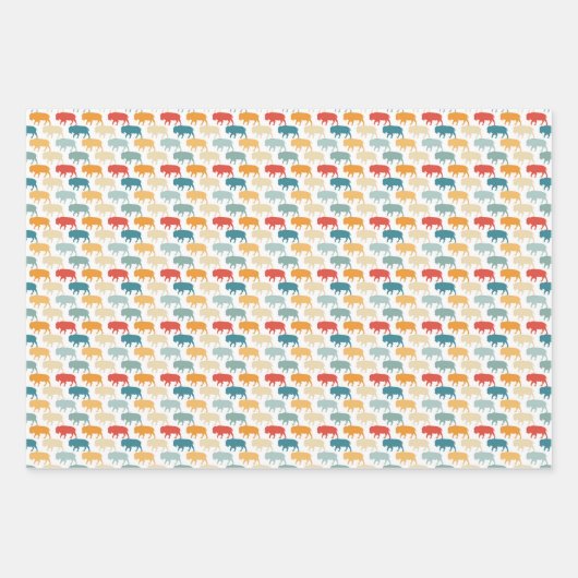 Buffalo Wrapping Papier Flat Sheet Set van 3 Inpakpapier Vel (Voorkant)