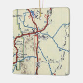 Buffalo WY  kaart Keramisch Ornament (Links)