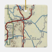 Buffalo WY  kaart Keramisch Ornament (Achterkant)