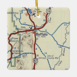 Buffalo WY  kaart Keramisch Ornament