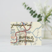 Buffalo Wyoming  Map Briefkaart (Staand voorkant)