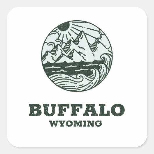 Buffalo - Wyoming Vierkante Sticker (Voorkant)