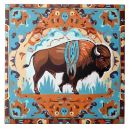 Buffalo Zuidwest Zuidwest Bruin Blauwgroen Blauw Tegeltje