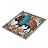 Buffalo zuidwestelijk zuidwestelijk bruin turkoois tegeltje (Zijkant)