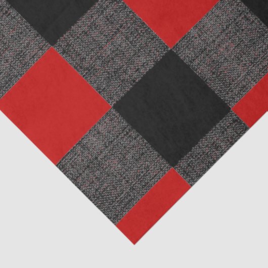 Buffalo zwart en rood controleren tissuepapier (Detail)