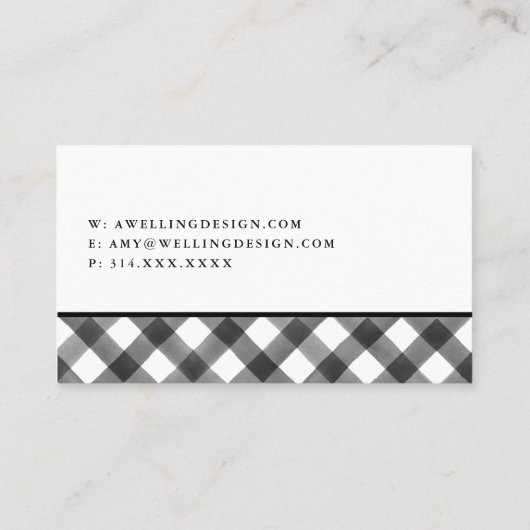 Buffalo zwart-wit geplakt, eenvoudig en  visitekaartje (Achterkant)