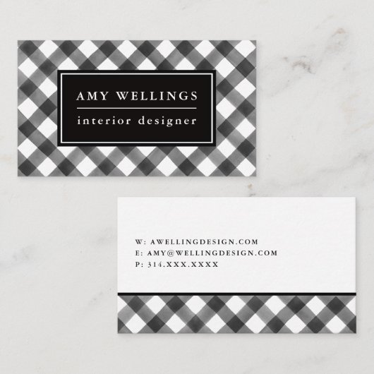 Buffalo zwart-wit geplakt, eenvoudig en  visitekaartje (Voorkant / Achterkant)