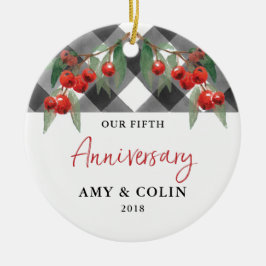 Buffalo Zwart wit geplakt Jubileum gedestilleerd Keramisch Ornament