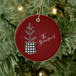 Buffalo Zwarte pineboom met zwarte pingstructuur - Keramisch Ornament