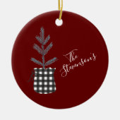 Buffalo Zwarte pineboom met zwarte pingstructuur - Keramisch Ornament (Voorkant)