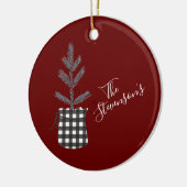 Buffalo Zwarte pineboom met zwarte pingstructuur - Keramisch Ornament (Links)